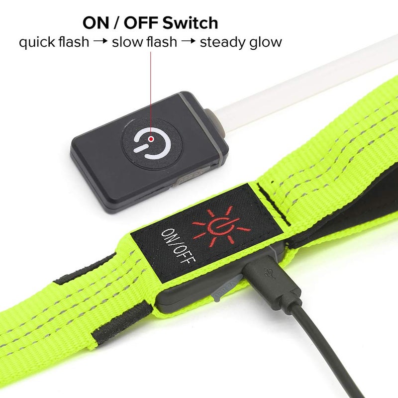 Candofly Glowing LED Dog Leash, Rechargeable Pet Leash with Lights, 4 Ft Light Up Dog Leash for Night Walking Keep Your Pets Visible (Neon Green) - Image 3